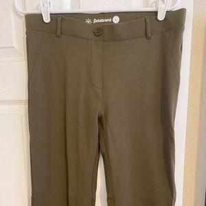 Gently used olive Betabrand straight leg pants